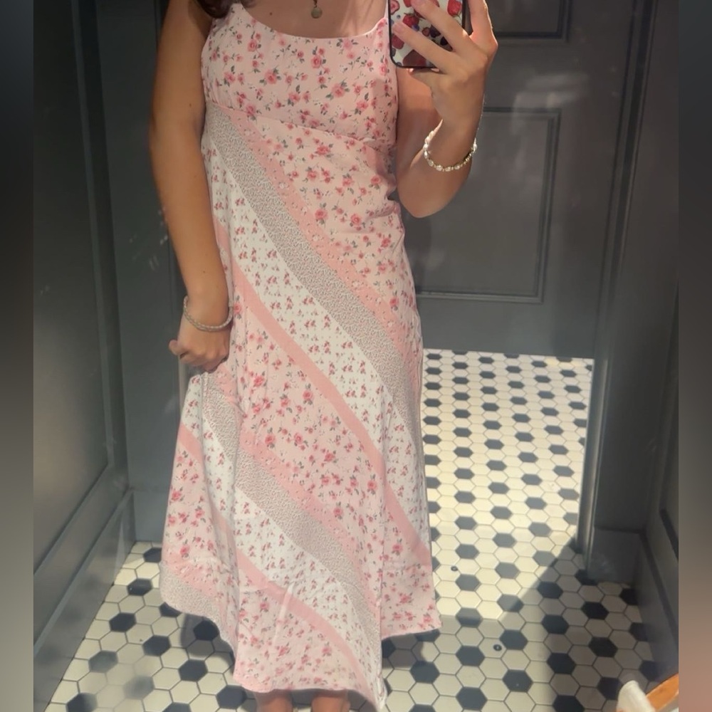 Hollister Pink Floral Asymmetrical Dress